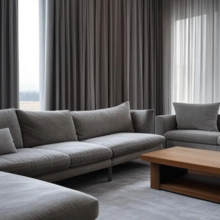 Modern függöny kollekció kortárs nappaliban