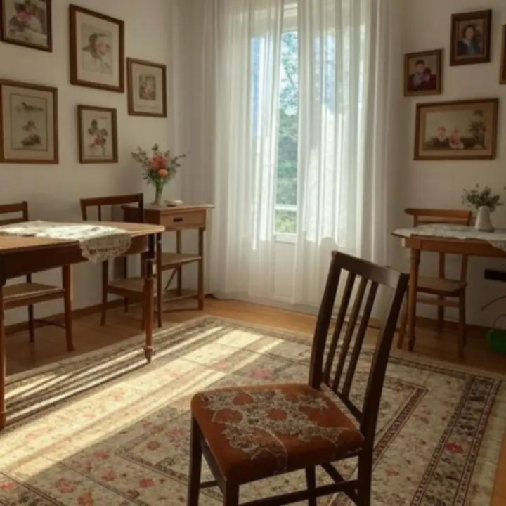 Magyar otthon nappalija Loftorás függönnyel.